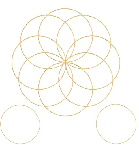 10 Stück 25cm Goldene Metallringe zum Basteln – Robuste Metall Ringe für Traumfänger, Makramee, Floristik, Wickeltechnik, Hochzeitskranz und DIY Deko