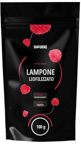HiFOOD frambuesas liofilizadas 100 g sin azúcares añadidos y sin conservantes snack crujiente de fruta