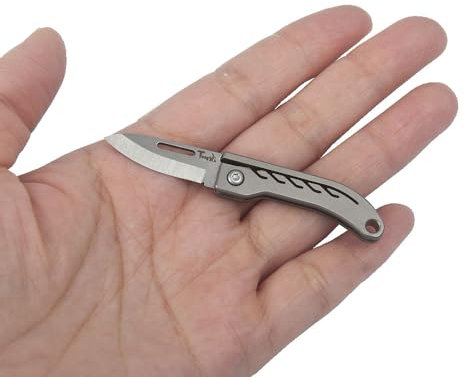 Tungyi Mini Klappmesser, EDC-Messer Small pack, 1,1 Zoll Edelstahlklinge, Titangriff, Ultra - kompakt und leicht