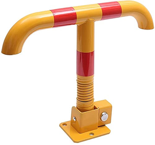 MYVVKIA Parkleitplanken, robust, T-förmiger Poller mit Parkplatzsperre, faltbar, mit Feder, Parkbarriere, Sicherheitsbarriere, Sicherheitspfosten mit Schrauben und Schlüssel