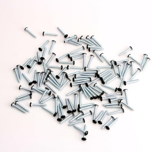 Fugedox 120 PCS # 8 x 1 Dome Head Phillips Wood Screw, Sheet Metal Screws, Zinc plated, Black heads