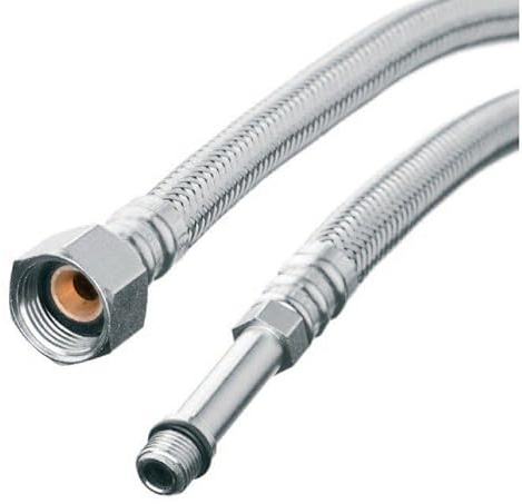 pokm toolsmarket – 800mm Panzerschlauch ÜM 1/2 x M10x1 AG lang, Flexibler Schlauch 1/2 Zoll Überwurf Beidseitig, Flexschlauch DN8, Verbindungsschlauch für Armatur Sanitär Schlauch, Edelstahl