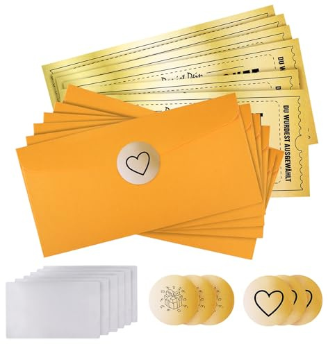 kodivenj 6 Stücke Rubbelkarte zum Beschriften - Gutschein zum Selbst Ausfüllen mit Rubbelaufkleber, Valentinstagskarten für Frauen, Freundin, Geburtstag, Kino, Reise