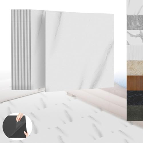 XINZI Piastrelle autoadesive in PVC, per pavimenti in vinile, effetto legno, 27 piastrelle in vinile, 2,51 m², per cucina, soggiorno, effetto marmo, grigio