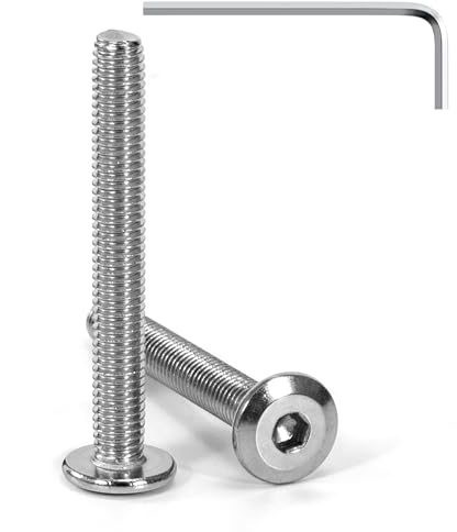 Tunejoy Tornillos de Cabeza Plana M5 x 40 mm Tornillo de Cabeza Hexagonal de Acero Inoxidable A2 V2A Perno de Muebles con llave Allen Rosca Completa 20 Piezas