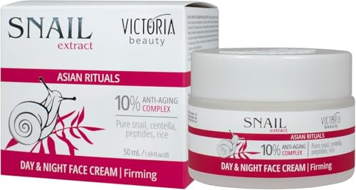 Victoria Beauty snigelslime kräm med peptider, Retinal och Centella Asiatica, anti-aging snigelkräm mot rynkor, ansiktskräm för kvinnor och män, Snail Cream Moisturizer, 50 ml