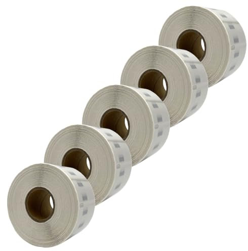 DULA Etiketten, kompatibel mit Dymo 99013 / S0722410 Etiketten, Transparent, Adressetiketten, 5 Rollen, 36 x 89 mm, 260 Etiketten pro Rolle, Für Etikettendrucker 550