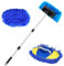 Ooioahuaoo 62 Cepillo Lavar Coche Mango Largo, con Extensión de Mango Telescópico y Cabezal de Cepillo de Cerdas Extra Suaves Que No Daña la Pintura, para Automóviles, Caravanas, Barcos y Más (Azul)