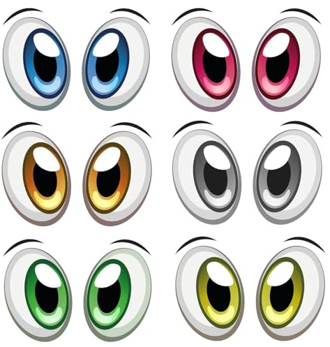 HARY 6 Paar Lustige Aufkleber Witterungsbeständige Lustige Sticker Selbstklebende Augen Aufkleber mähroboter