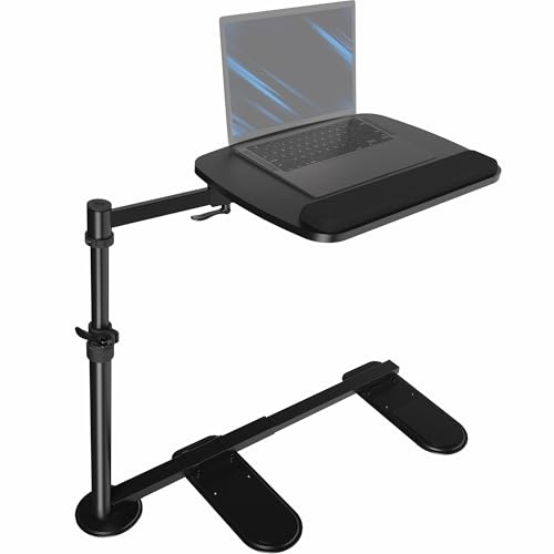 VIVO DESK-ST02C Table pivotante au-dessus de canapé pour ordinateur portable, travail à distance, poste de travail portable inclinable avec bras oscillant réglable en hauteur, noir, 50,8 cm