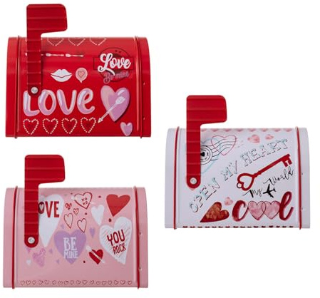 Pack Of 3 Christmas Mailboxes Shape Tin Containers Festival Tinplate Gifts Case For Party Treats Tin Mailboxes Shape Gift Box