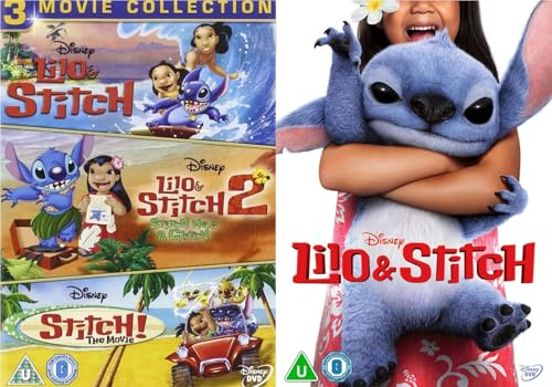 Lilo & Stitch 4 Film Collection DVD - Lilo & Stitch trilogy & Lilo & Stitch (Live action) 2025 DVD -Disney's Lilo & Stitch / Lilo & Stitch 2 / Stitch The Movie / Lilo & Stitch (Live action) 2025 DVD