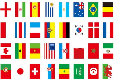 Bandera de cuerda de 32 países de partido de fútbol - Banderines de partido de fútbol en una cuerda | Bandera de países de todo el mundo, 32 equipos que cuelgan banderas para decoración de fiesta temá