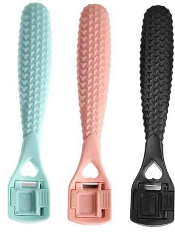 VILLFUL 3 Stück Pediküre Messerset Fußschaber mit Gebogenem Design Sicherer Hornhaut Entferner für Trockene Harte und Rissige Haut Effektives Abgestorbene Zufällige Farbe Zufällige Farbe