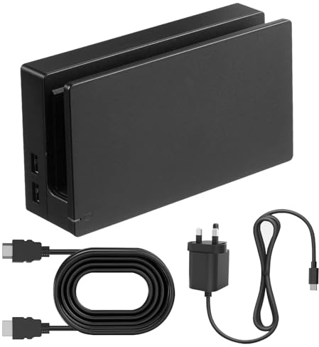 TV Dock Station for Switch,Replacement 3 in 1 TV Base Docking Station Set with Original IC Module,AC Charger,HDMI Cable Accessories for Switch Console