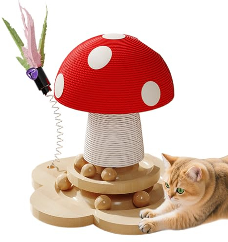 Albero Per Gatti | Torre Interattiva Antiscivolo In Sisal A Fungo | Tiragraffi Per Gatti In Sisal | Per Gattini Animali Domestici Calmanti Per Interni, Arrampicata, Arricchimento, Noia, Porta, Divano,