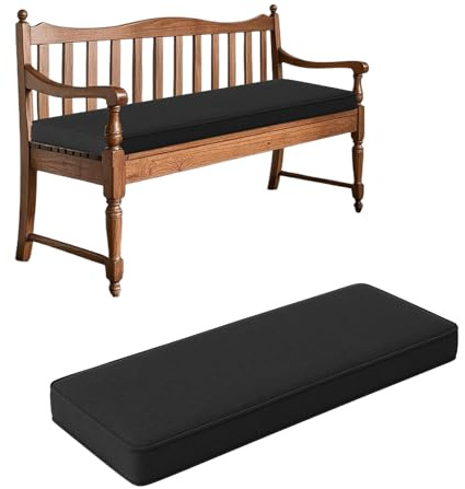 Outdoor Schwarz Bankauflage 200x40x5cm Waschbar Rutschfest Sitzkissen für Gartenbank Terrassenmöbel Abnehmbare und Bequeme Bankauflage für Indoor/Outdoor