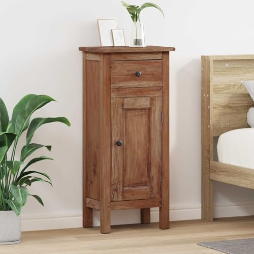 Mokuyary Pflanzenständer mit Tür Braun 36 x 25 x 80 cm Mahagoni Holz Blumenständer Pflanzenregal Innen Außen Blumenregal, Dekoratives Blumentreppe für Terrasse, Balkon, Wohnzimmer