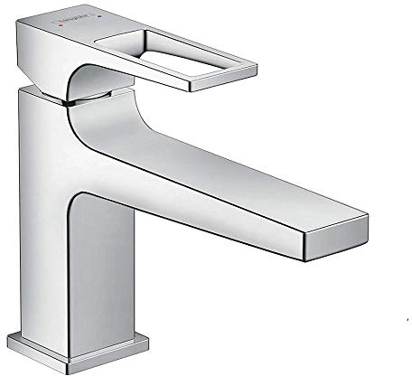 hansgrohe Wasserhahn Metropol (Armatur mit Auslauf Höhe 100 mm und Push-Open Ablaufgarnitur, langer Auslauf 157 mm) Chrom