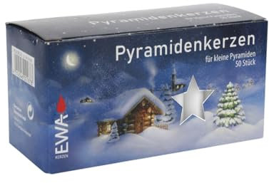 BURI 50 Pyramidenkerzen 14x70mm Weihnachtskerze Adventskerze Weihnachtspyramide Deko, Farbe:weiss