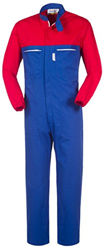 take time/lancelot Tuta da Lavoro Collo Coreana Blu Royal E Rosso Gabardine 245 G/M A41207