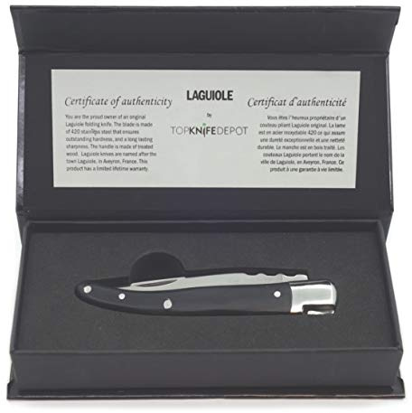 TopKnife Laguiole 7-5/8 Multipurpose Folding Knife - Pakkawood Handle – Good Option as Personal Steak Knife – Magnetic Gift Box