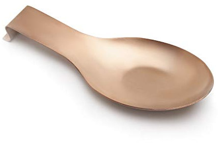 Stainless Steel Rose Gold Spoon Rest for Kitchen Counter Cooking Utensil Rest Spoon Ladle Holder for Stove Top Rust Resistant Large Size Spatula Rest Dishwasher Safe 9.61 x 3.74 Inch(1PCS)