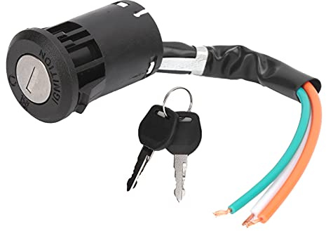 Aramox Interruttore di Accensione con Chiave, Interruttore di Accensione a 3 Fili con 2 Chiavi di Ricambio per 50 70 90 110 150 200 250 Go Kart ATV Dirt Bike ABS + Lega di