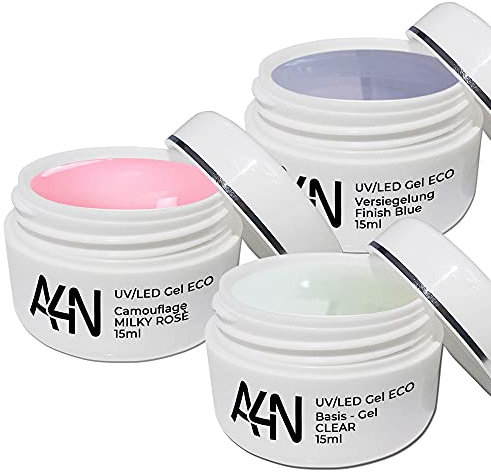 3 x 15ml Gel für Nageldesign UV/LED Gelsets Gelnägel Nagelgel Nagelmodellage Babyboomer Gel Camouflage Gel (3er Camouflage Glimmer Set) (3er Basic Set)