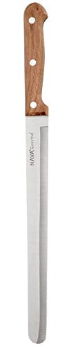 NAVA Küchenmesser Stahlmesser TERRESTRIAL zum Schneiden von Kuchen Torten Schinken lang 36 cm