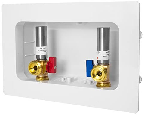 EFIELD Premium Washing Machine (Laundry) Outlet Box with Center Drain, 1/2 inch Inlet CPVC x 3/4 inch MHT with Stainless Steel Water Hammer Arrestor,(WM022)