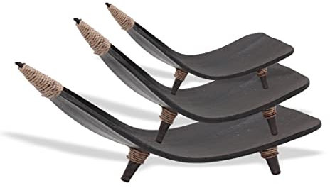 Juego de cuencos de fruta de hoja de coco hecho en Bali (chocolate)