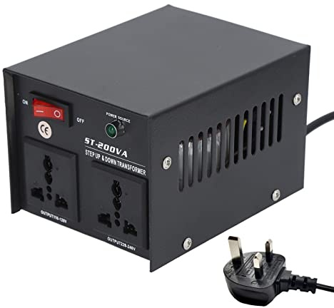 SEAFRONT Convertidor de Potencia Universal Transformador de Voltaje de 200 W Transformador Elevador de 110‑120 V a 220 V