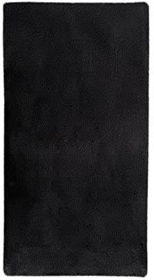 Qiyano Badematte Rutschfester Badvorleger 70 x 130 cm Schwarz Badezimmer-Teppich rutschhemmend waschbar weiches Badteppich Duschvorleger für Badewanne Dusche, Farbe: Schwarz, 70 x 130 cm