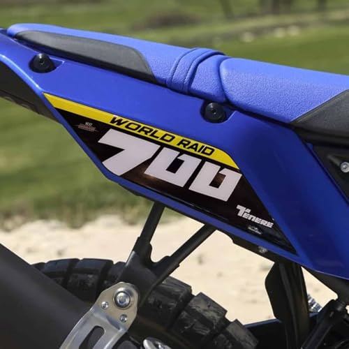 Resin Bike Motorcycle Stickers Compatible with Yamaha Tenere 700 World Raid 2022-2025. Rear Side Panels/Under Grab Handles Protection from Impacts and Scratches. 3D Resin Stickers Made in Italy