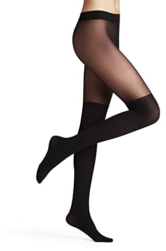 FALKE Overknee 25 DEN W Ti materiale morbido tinta unita 1 pezzo, Collant Donna, Nero Black 3009, M