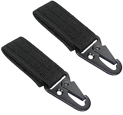 WeddHuis 2 Stück Taktischer Schlüsselanhänger, Gürtelclip, Gürtel karabiner, Molle-Gurtband für Bergsteigen Camping Wandern