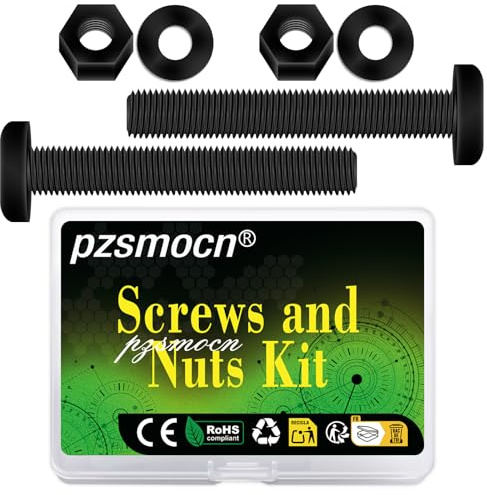 pzsmocn 90 Pièces/30 Ensembles M6*70 mm en Plastique Nylon Noir Croix Tête | Ronde Kit Bricolage Fil, Vis Rondelle Assemblage, Écrou Isolante Électronique, Hexagonal Taille Câble, Combinaison Standard
