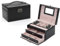 Mirrored Jewellery Box Large Organiser Jewelery Box with Drawers Luxury Jewelry Case with Lock Faux Leather Display for Bracelets Earrings Rings Necklaces Watches Gift Black 008