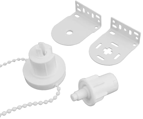 Rollohalterungen, Rollo-Befestigungsset, Rollo-Ersatzteile, Reparaturset, Rohr mit Perlenkette und Schrauben für Jalousien, Reparatur-Ersatz (28 mm)