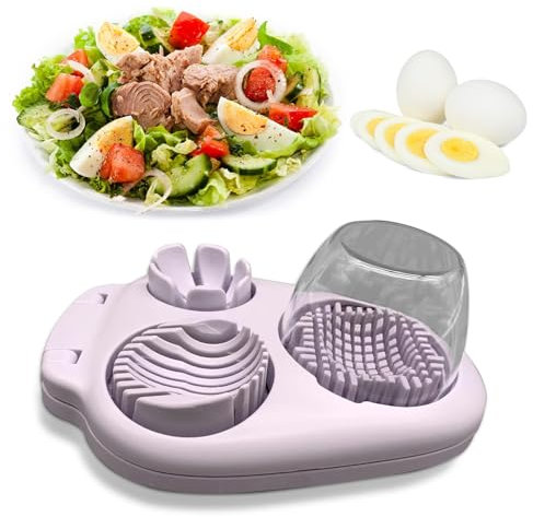 3 in 1 Eierschneider Edelstahl,Eierschneider, Eiertrenner,eierpiekser， Mehrzweck-Eierzerkleinerer für hartgekochte Eier, Käse, Pilze und Beerenobst,Obstschneider, Zerkleinerer