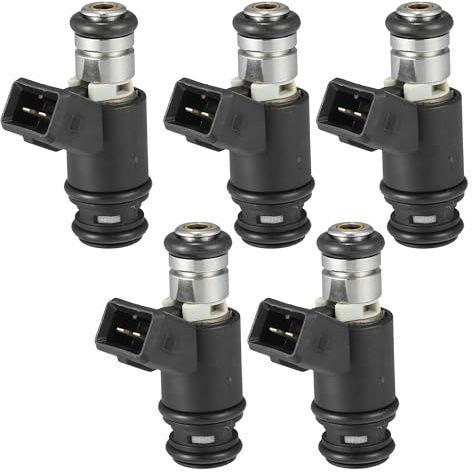 A ABSOPRO Kraftstoffeinspritzdüse Nr. 021906031B für VW Golf 1992-1997 2.8 VR6 für VW Passat 1991-1996 2.8 VR6 Schwarz 5 Stück