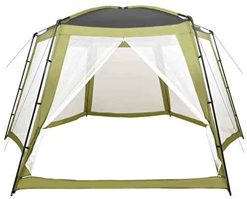 Homgoday Pool Tent, Pool Gazebo for Above Ground Pools, Pool Roof, Pool Party Tent, Gazebo with Mesh Side Walls, Pool Cover, UV-Resistant, Suitable for 300 cm Round Pools, Fabric, 590 x 520 x 250 cm,