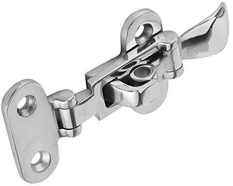 316 Stainless Steel Toggle Clamp Catch with Rattle Design Duty Hasp for Boats Yachts and Marine Hardware Compatible Standard Mounting