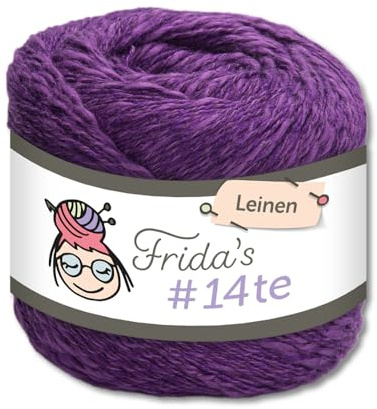Frida's Wollhaus Frida's 100 g #14te Leinen Sommergarn Häkeln Stricken Wolle Garn 40 Farben (7324 | Lila)