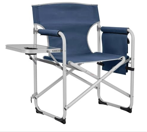 Regiestuhl für Camping, strapazierfähig, übergroßer tragbarer Klappstuhl mit Beistelltisch, Tasche für Strand, Angeln, Ausflüge, Picknick, Rasen, Konzerte, faltbare Campingstühle für draußen