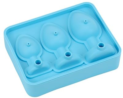 Agoky Silikonform Lustig Eiswürfelform in Analplug Muster DIY Ice Cube Mold Backformen Neuheit Eiswürfelschale für Junggesellinnenabschied Party Blau One Size
