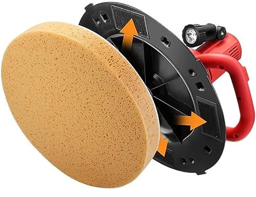 Truelle à mortier de ciment pour béton, ponceuse murale 1700 W, truelle électrique pour lisser les murs, - Vitesse 80-600 tr/min, ponceuse pour cloisons sèches avec système d'aspiration automatique