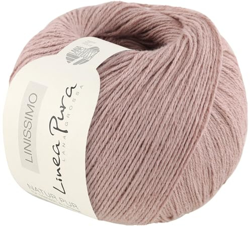 LANA GROSSA Linissimo | Leichtes, locker verzwirntes Baumwoll-Leinengarn | Handstrickgarn aus 50% Baumwolle & 50% Leinen | 50g Wolle zum Stricken & Häkeln | 187m Garn FB15