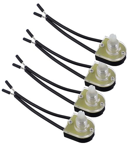 Rotary Switch Knob Set of 4 Black Plastic Copper Accessory for Lamps